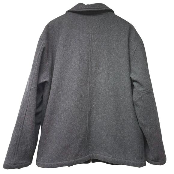 Vintage Gap Y2K Wool Blend Coat Mens Size Large Charcoal Black Zip Up Jacket - Picture 2 of 5